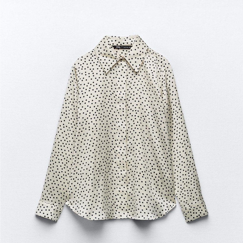 Zara Black and White Polka Dot Shirt